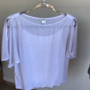 Cache White Top with Gold Studs